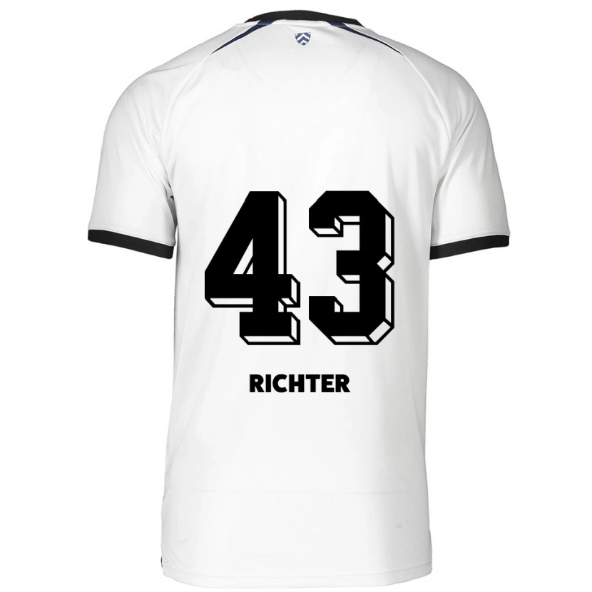 Danxen Dames Daniel Richter #43 Wit Zwart Uitshirt Uittenue 2025/26 T-Shirt België