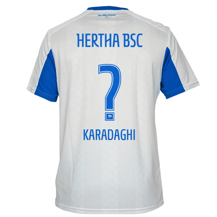 Danxen Dames Faruk Karadaghi #0 Wit Blauw Uitshirt Uittenue 2025/26 T-Shirt België
