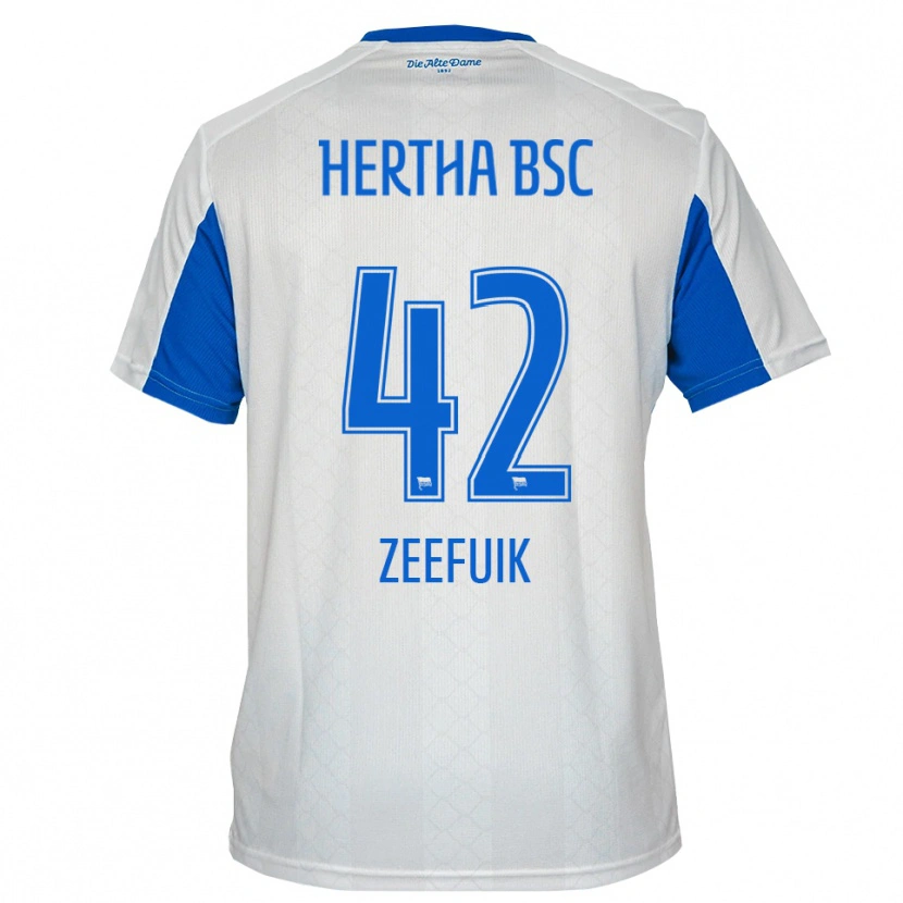 Danxen Dames Deyovaisio Zeefuik #42 Wit Blauw Uitshirt Uittenue 2025/26 T-Shirt België