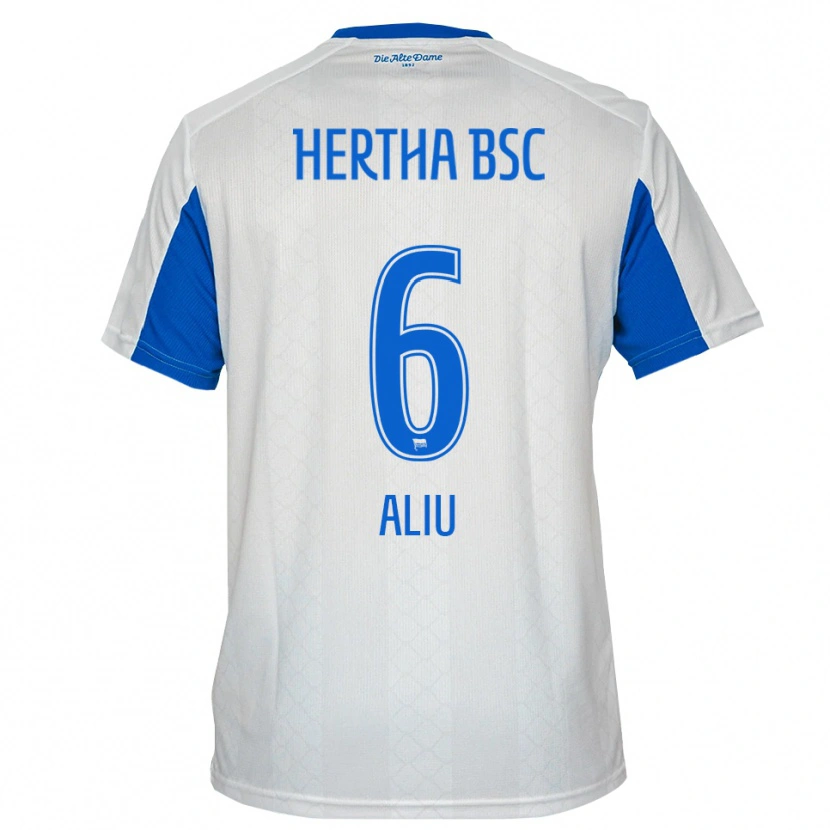 Danxen Dames Lorent Aliu #6 Wit Blauw Uitshirt Uittenue 2025/26 T-Shirt België