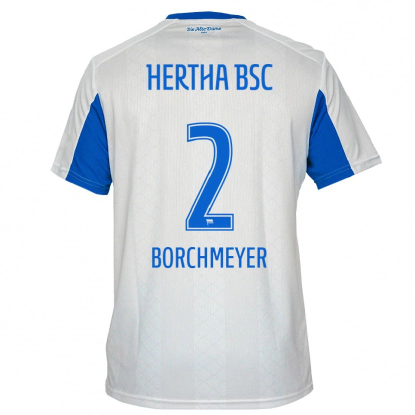 Danxen Dames Ronja Borchmeyer #2 Wit Blauw Uitshirt Uittenue 2025/26 T-Shirt België