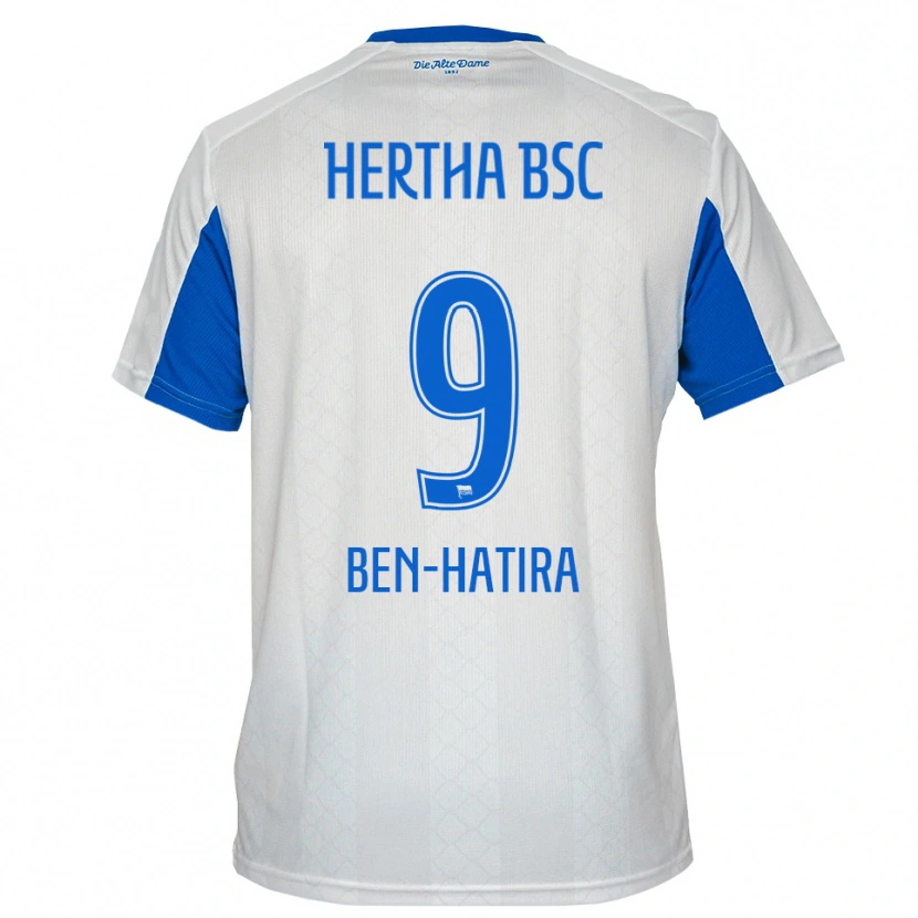 Danxen Dames Aslam Ben-Hatira #9 Wit Blauw Uitshirt Uittenue 2025/26 T-Shirt België