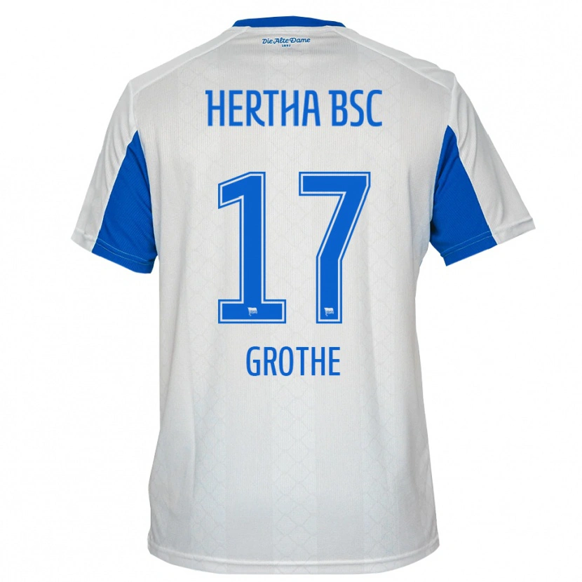 Danxen Dames Mayson Grothe #17 Wit Blauw Uitshirt Uittenue 2025/26 T-Shirt België
