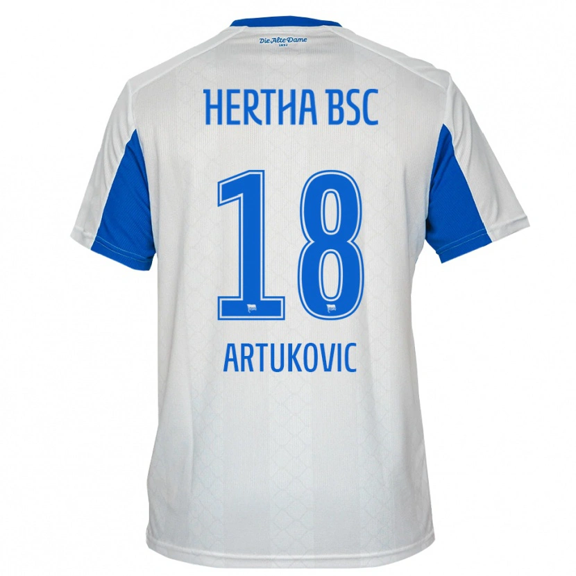 Danxen Dames Ardian Artukovic #18 Wit Blauw Uitshirt Uittenue 2025/26 T-Shirt België