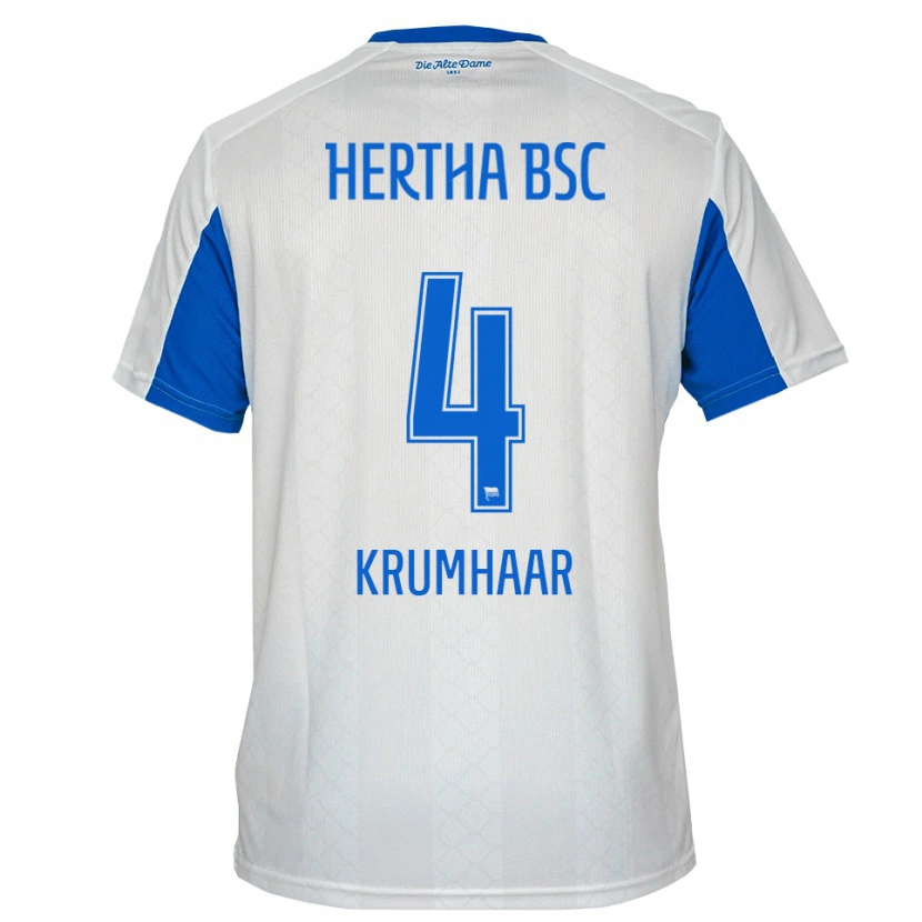 Danxen Dames Marvin Krumhaar #4 Wit Blauw Uitshirt Uittenue 2025/26 T-Shirt België