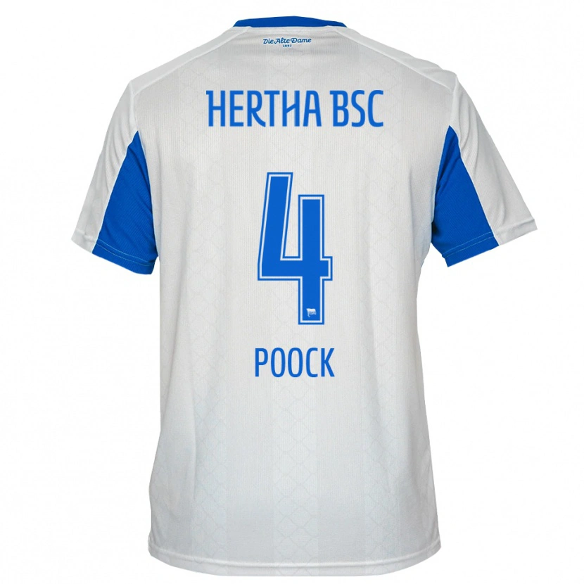 Danxen Dames Svenja Poock #4 Wit Blauw Uitshirt Uittenue 2025/26 T-Shirt België