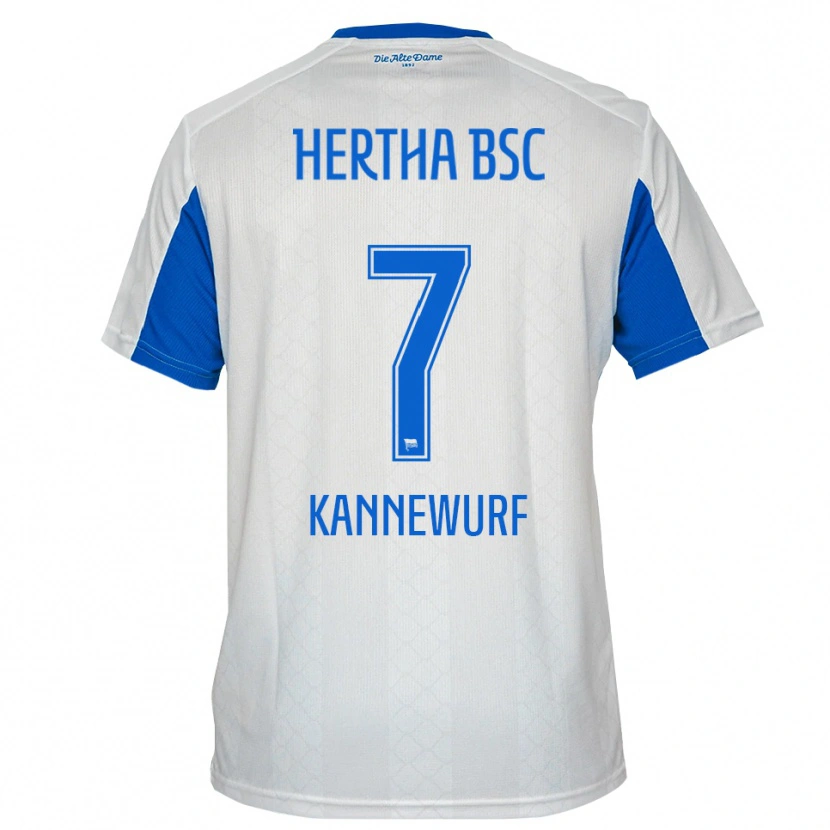 Danxen Dames Liam Kannewurf #7 Wit Blauw Uitshirt Uittenue 2025/26 T-Shirt België