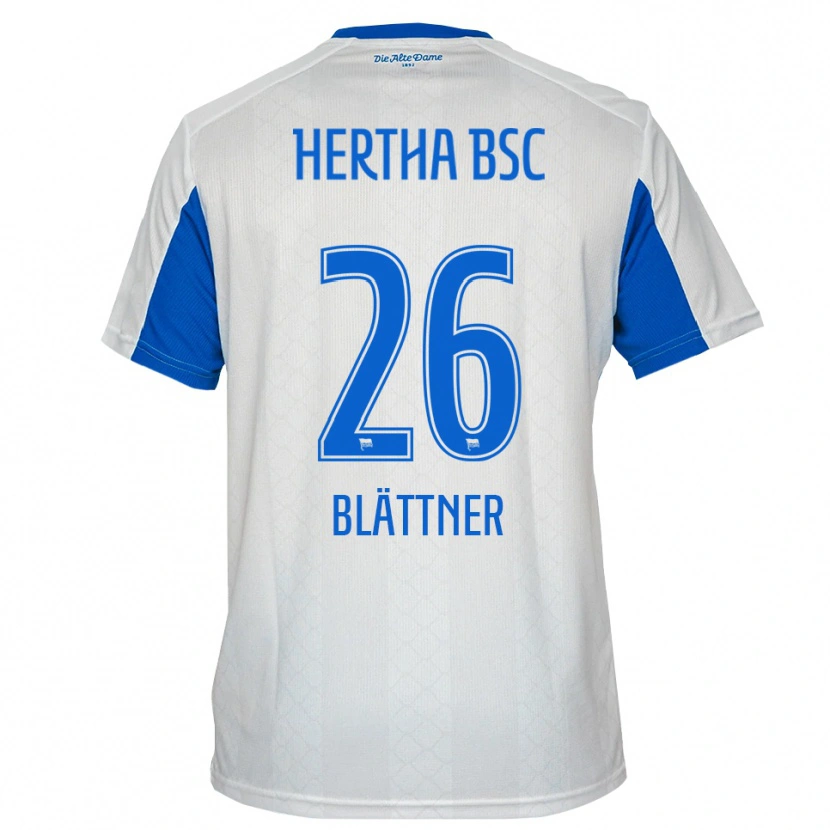 Danxen Dames Amelie Blättner #26 Wit Blauw Uitshirt Uittenue 2025/26 T-Shirt België