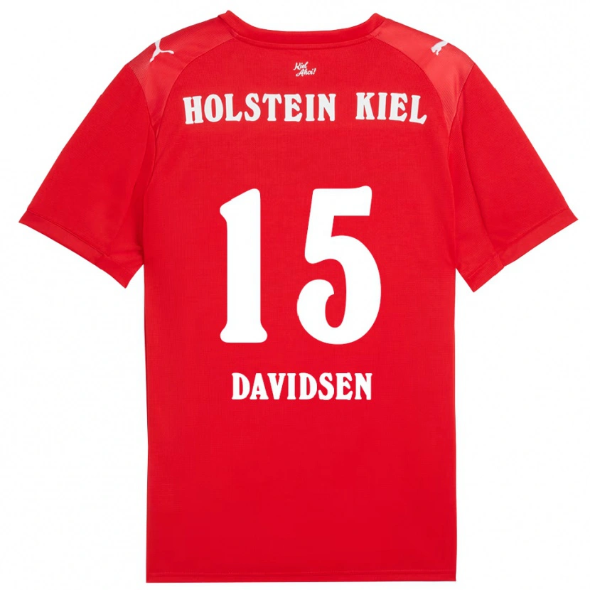 Danxen Dames Kasper Davidsen #15 Rood Blauw Uitshirt Uittenue 2025/26 T-Shirt België