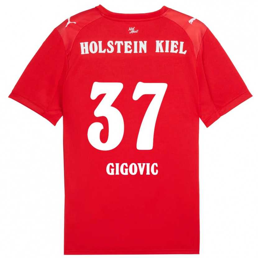 Danxen Dames Armin Gigovic #37 Rood Blauw Uitshirt Uittenue 2025/26 T-Shirt België