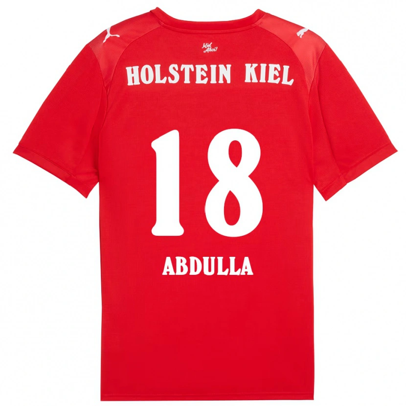 Danxen Dames Ali Abdulla #18 Rood Blauw Uitshirt Uittenue 2025/26 T-Shirt België