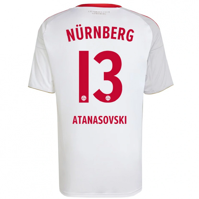 Danxen Dames Adrian Atanasovski #13 Wit Rood Uitshirt Uittenue 2025/26 T-Shirt België