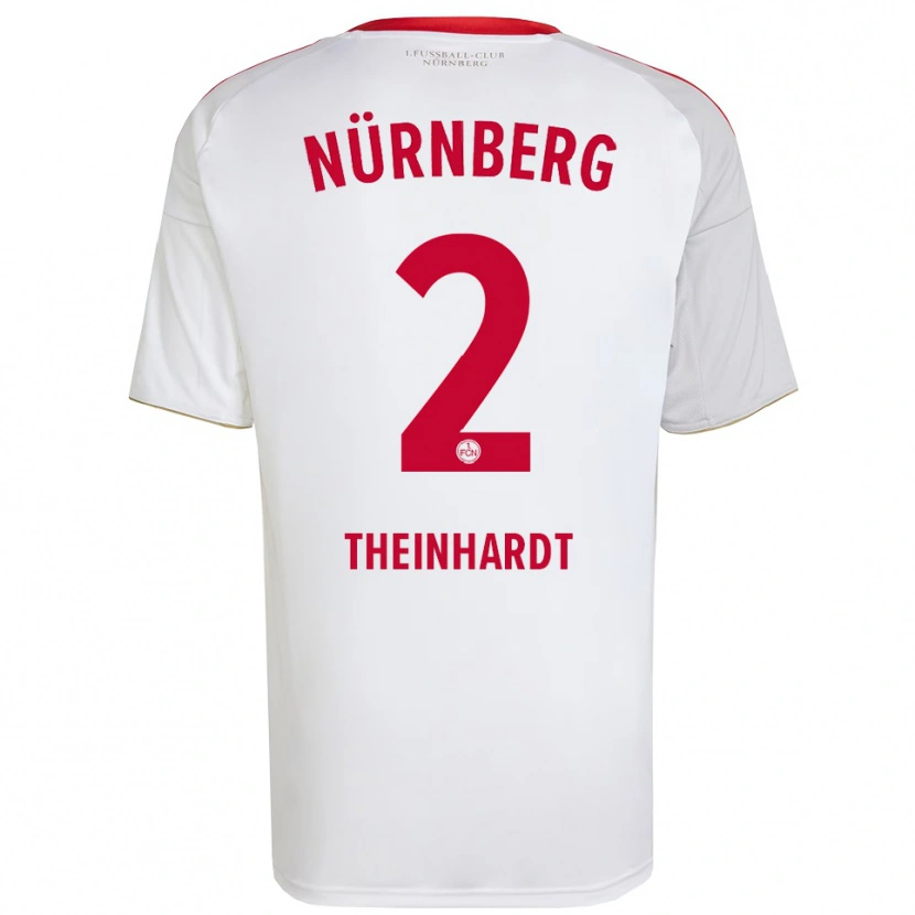 Danxen Dames Johannes Theinhardt #2 Wit Rood Uitshirt Uittenue 2025/26 T-Shirt België