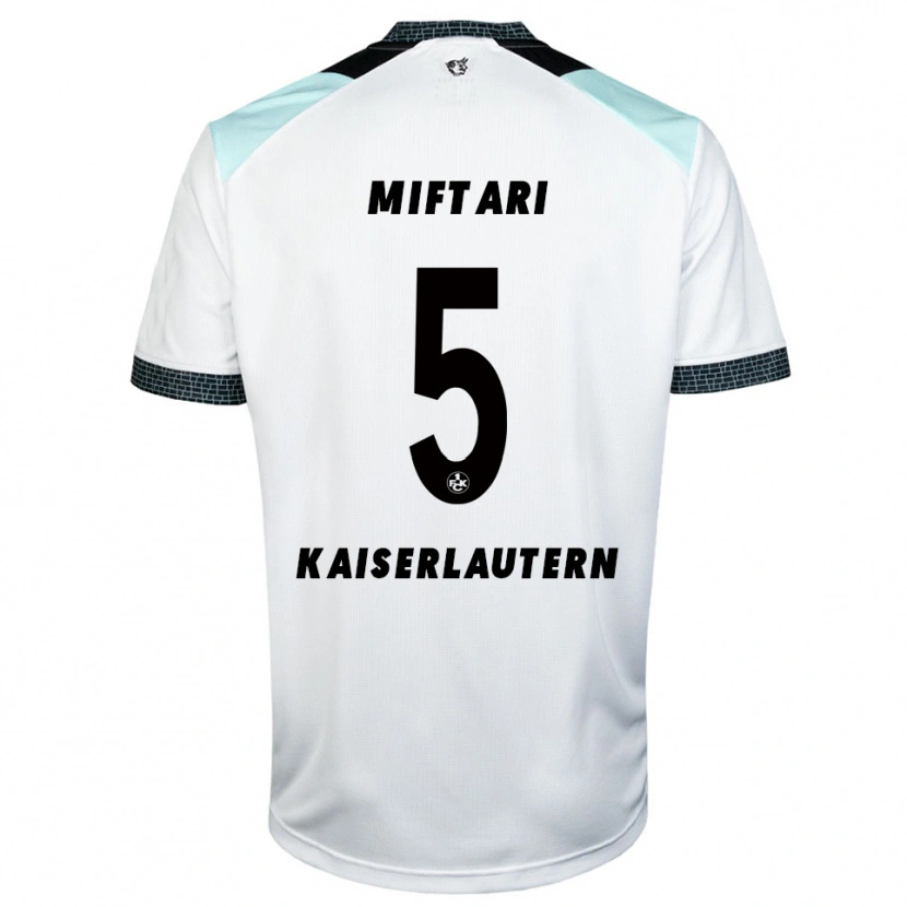 Danxen Dames Drini Miftari #5 Wit Zwart Uitshirt Uittenue 2025/26 T-Shirt België