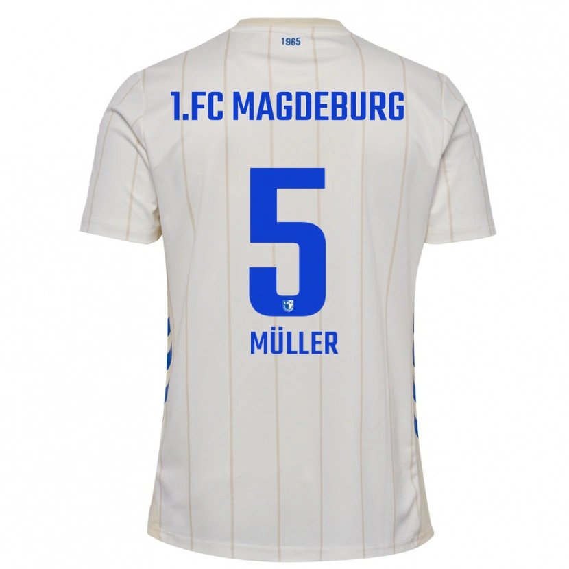 Danxen Dames Tobias Müller #5 Wit Blauw Uitshirt Uittenue 2025/26 T-Shirt België