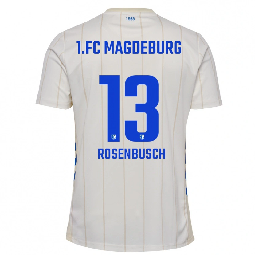 Danxen Dames Tim Rosenbusch #13 Wit Blauw Uitshirt Uittenue 2025/26 T-Shirt België