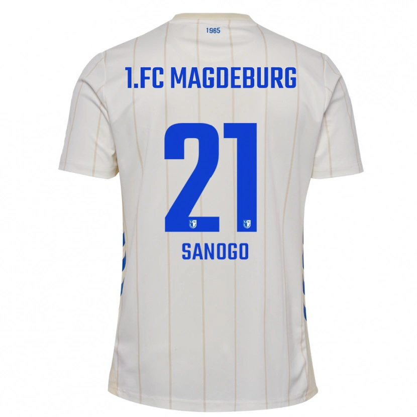 Danxen Dames Malick Sanogo #21 Wit Blauw Uitshirt Uittenue 2025/26 T-Shirt België