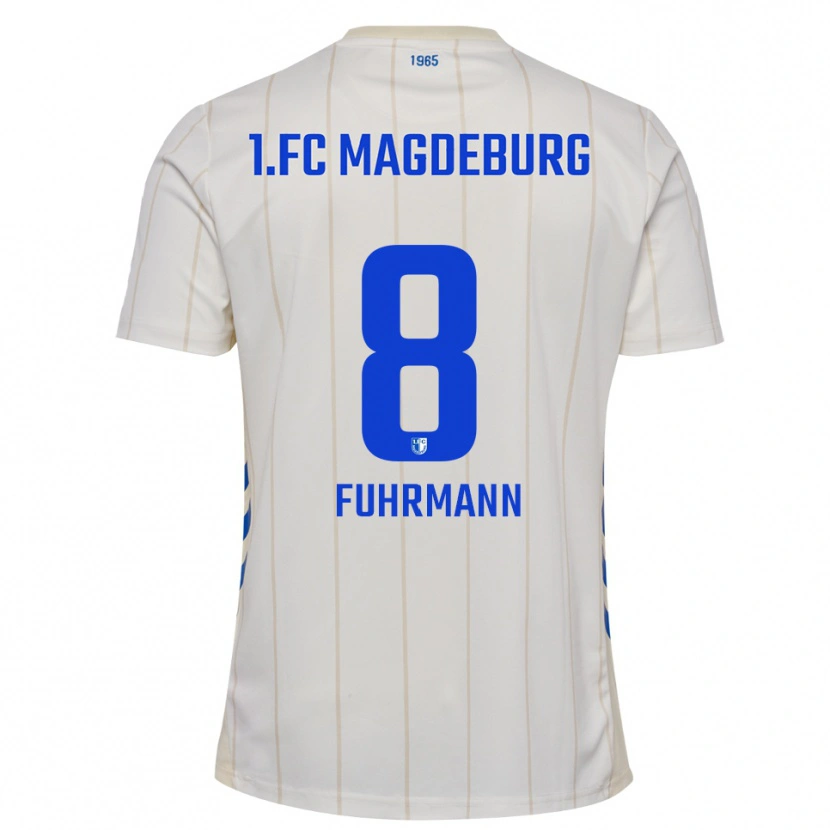 Danxen Dames Felix Fuhrmann #8 Wit Blauw Uitshirt Uittenue 2025/26 T-Shirt België