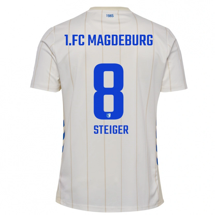 Danxen Dames Kim Steiger #8 Wit Blauw Uitshirt Uittenue 2025/26 T-Shirt België