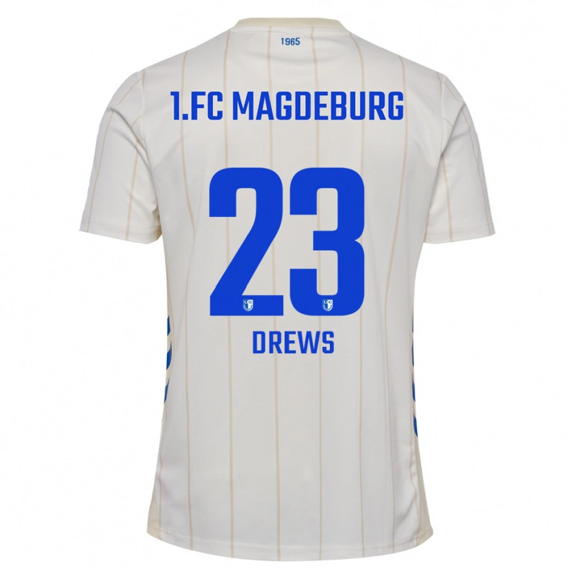 Danxen Dames Adrian Drews #23 Wit Blauw Uitshirt Uittenue 2025/26 T-Shirt België