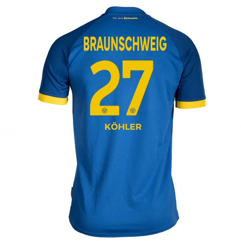 Danxen Dames Sven Köhler #27 Koninklijk Blauw Geel Uitshirt Uittenue 2025/26 T-Shirt België