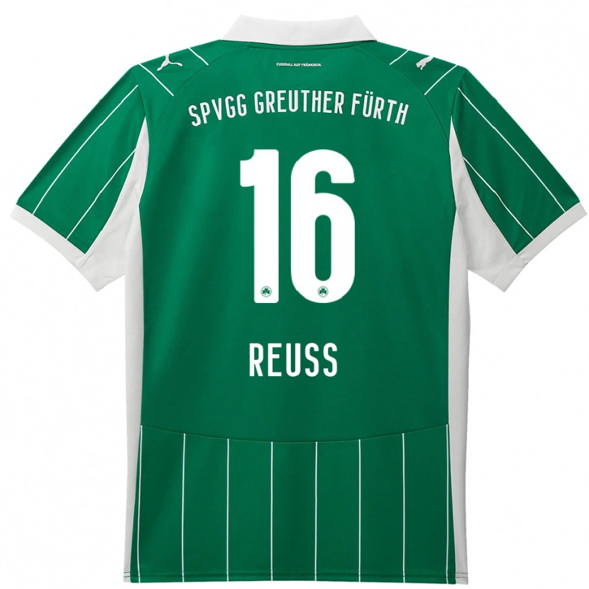 Danxen Dames Jonah Reuß #16 Groen Wit Uitshirt Uittenue 2025/26 T-Shirt België