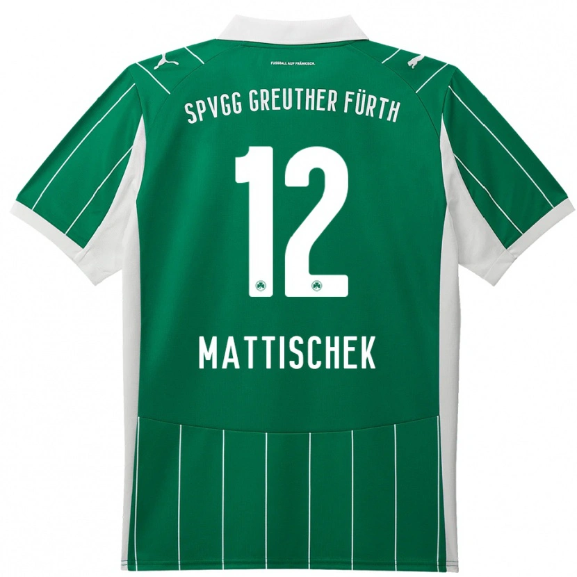 Danxen Dames Jakob Mattischek #12 Groen Wit Uitshirt Uittenue 2025/26 T-Shirt België