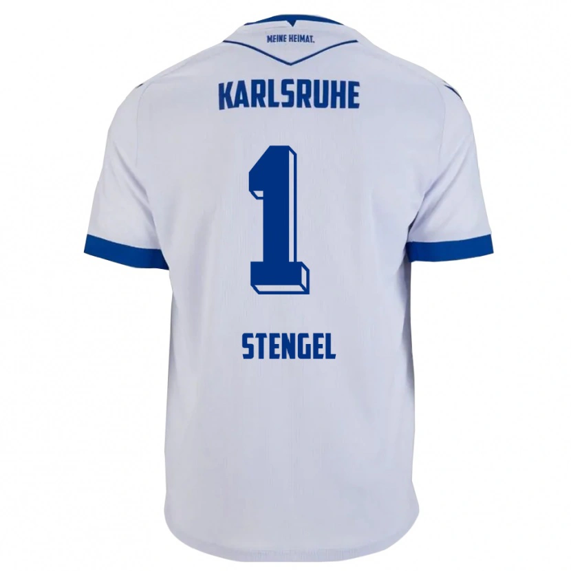 Danxen Dames Konstantin Stengel #1 Wit Blauw Uitshirt Uittenue 2025/26 T-Shirt België