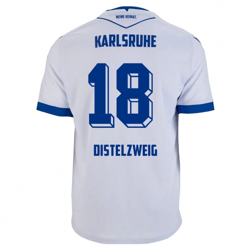 Danxen Dames Jakob Distelzweig #18 Wit Blauw Uitshirt Uittenue 2025/26 T-Shirt België