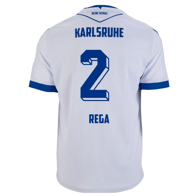 Danxen Dames Luca Rega #2 Wit Blauw Uitshirt Uittenue 2025/26 T-Shirt België