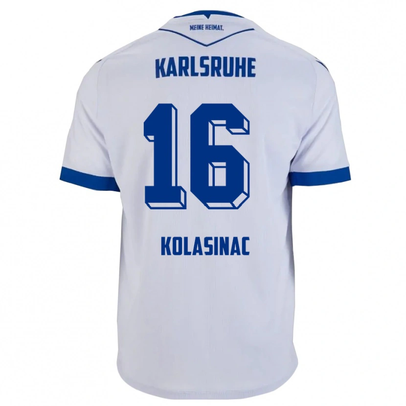 Danxen Dames Ajdin Kolasinac #16 Wit Blauw Uitshirt Uittenue 2025/26 T-Shirt België