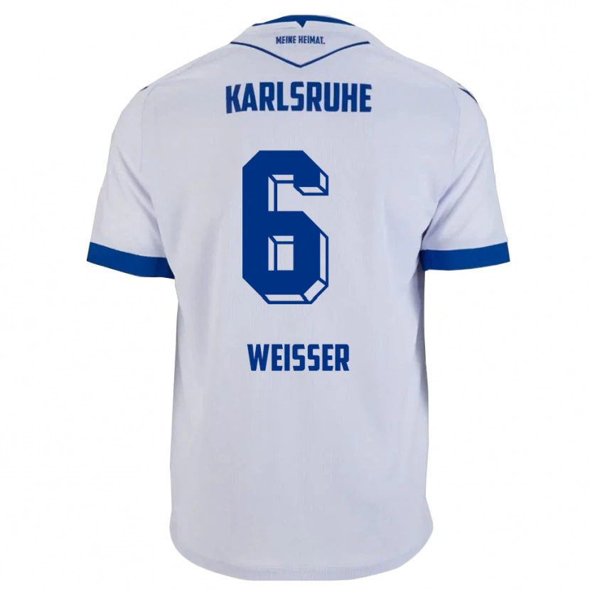 Danxen Dames Jakob Weißer #6 Wit Blauw Uitshirt Uittenue 2025/26 T-Shirt België