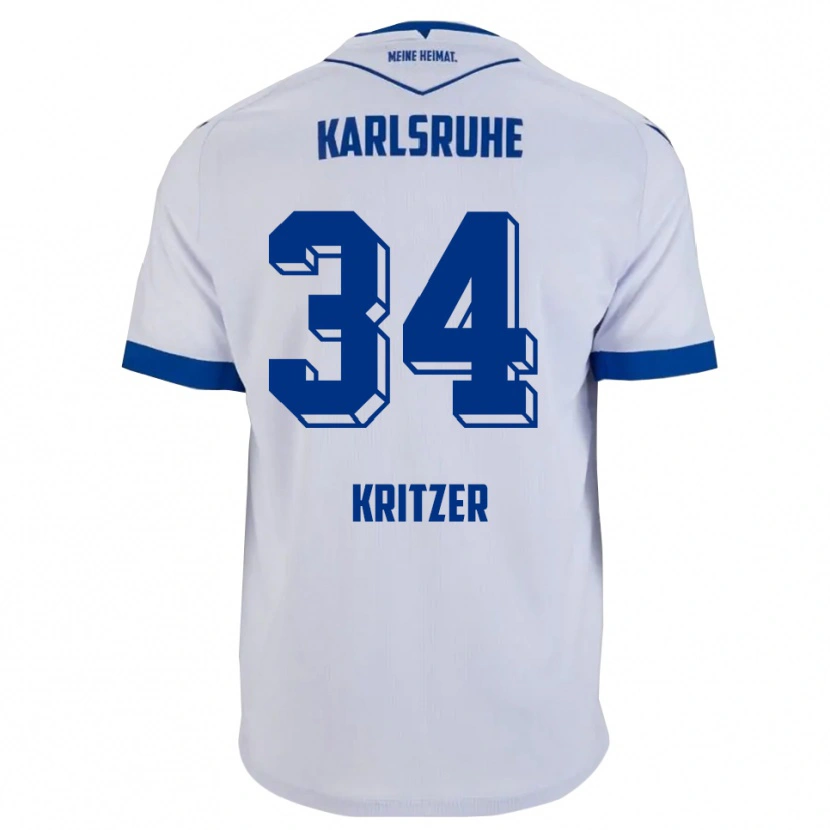 Danxen Dames Mateo Kritzer #34 Wit Blauw Uitshirt Uittenue 2025/26 T-Shirt België