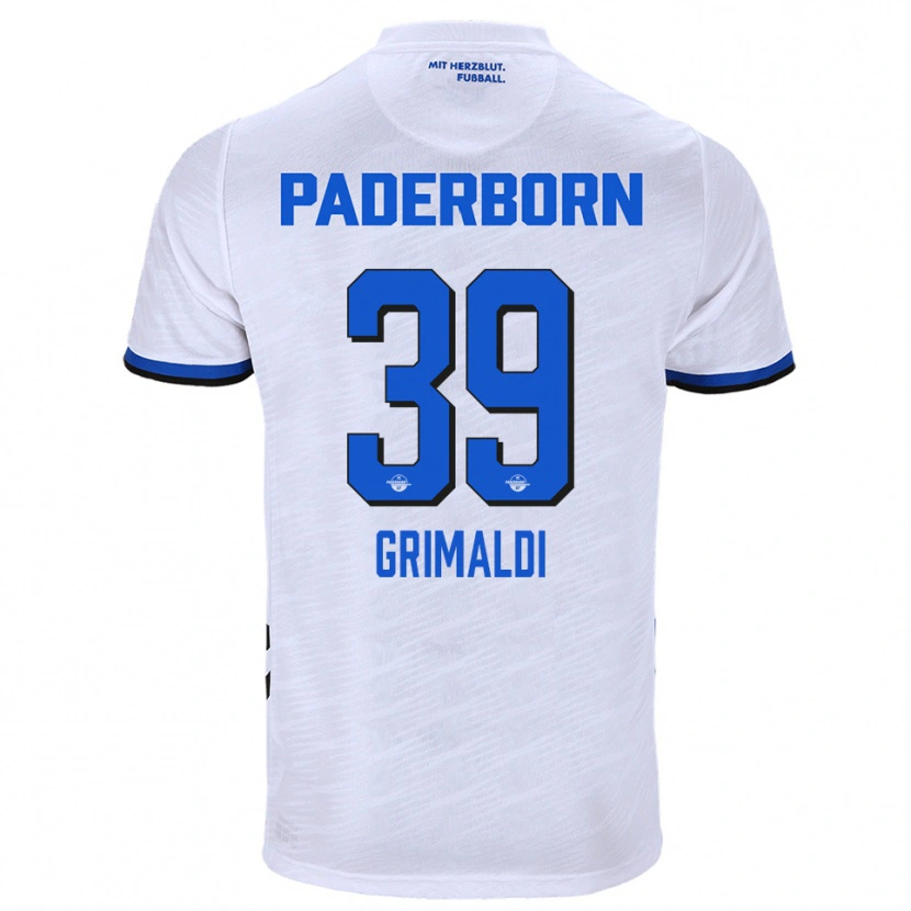 Danxen Dames Adriano Grimaldi #39 Wit Blauw Uitshirt Uittenue 2025/26 T-Shirt België