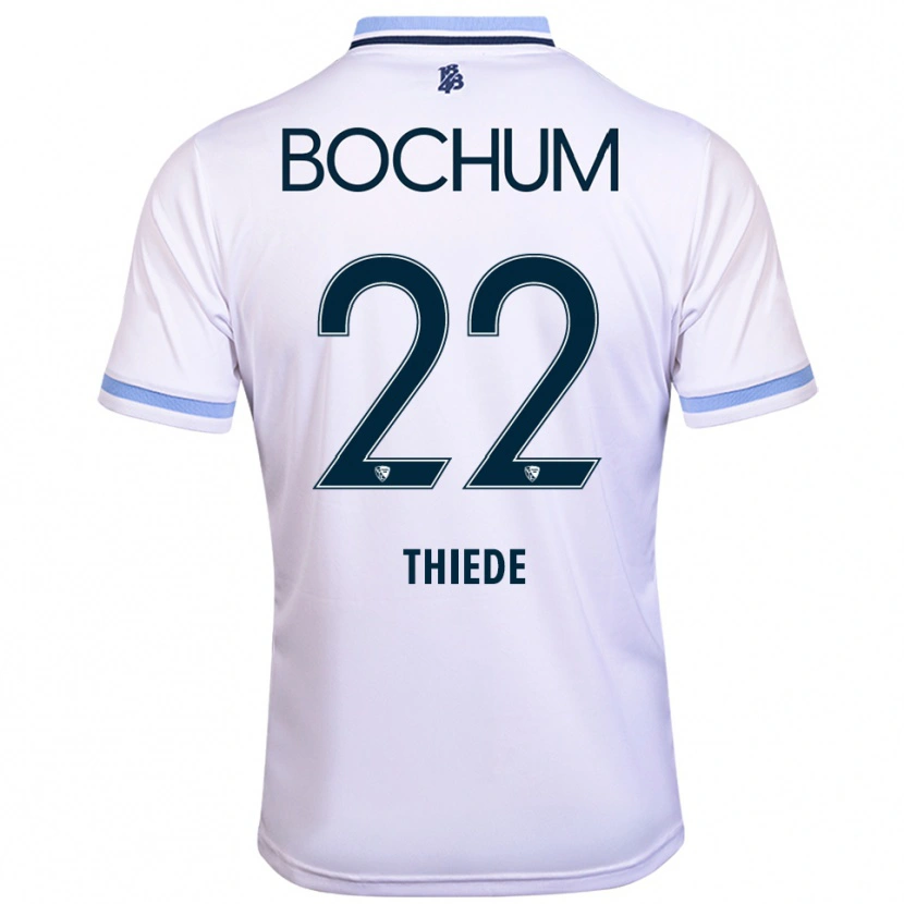 Danxen Dames Niclas Thiede #22 Wit Hemelsblauw Uitshirt Uittenue 2025/26 T-Shirt België