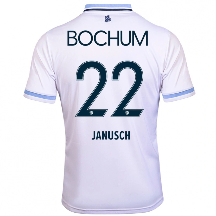 Danxen Dames Thees Janusch #22 Wit Hemelsblauw Uitshirt Uittenue 2025/26 T-Shirt België