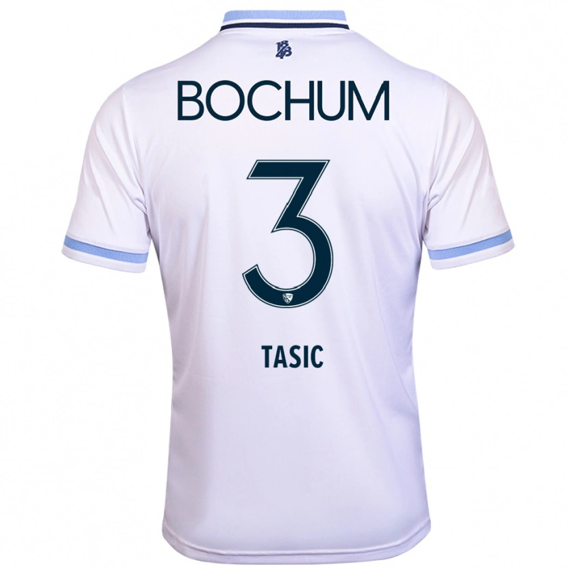 Danxen Dames Stevan Tasic #3 Wit Hemelsblauw Uitshirt Uittenue 2025/26 T-Shirt België