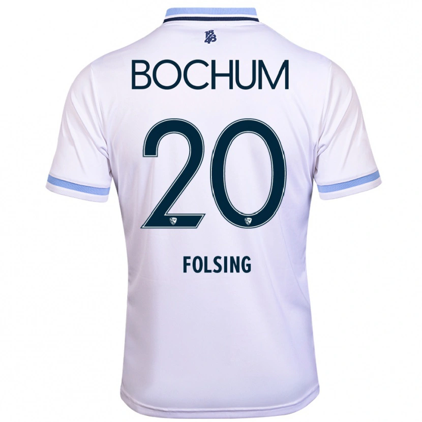 Danxen Dames Amelie Fölsing #20 Wit Hemelsblauw Uitshirt Uittenue 2025/26 T-Shirt België