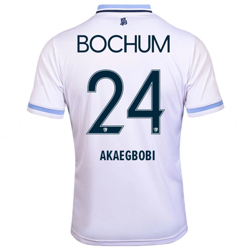 Danxen Dames Jonathan Akaegbobi #24 Wit Hemelsblauw Uitshirt Uittenue 2025/26 T-Shirt België