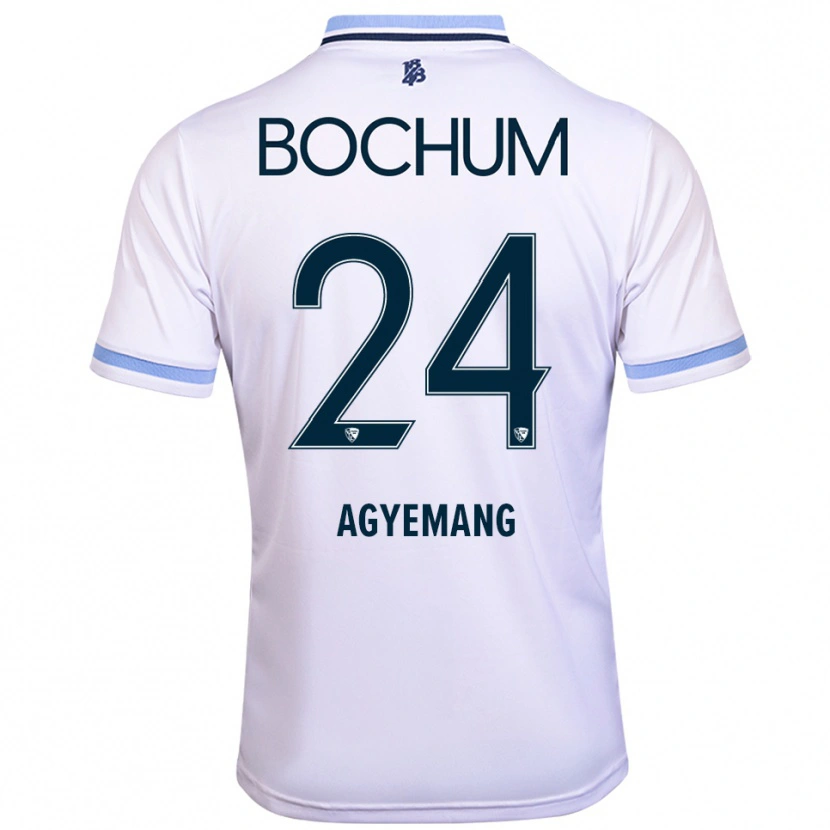Danxen Dames Donovan Agyemang #24 Wit Hemelsblauw Uitshirt Uittenue 2025/26 T-Shirt België