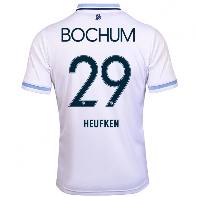 Danxen Dames Jeremias Heufken #29 Wit Hemelsblauw Uitshirt Uittenue 2025/26 T-Shirt België