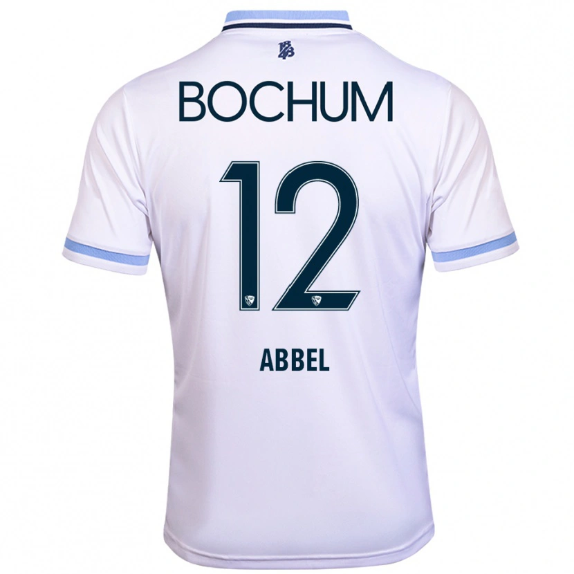 Danxen Dames Erik Abbel #12 Wit Hemelsblauw Uitshirt Uittenue 2025/26 T-Shirt België