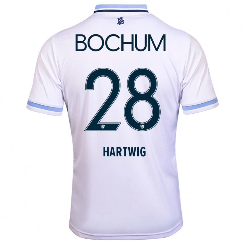Danxen Dames Luis Hartwig #28 Wit Hemelsblauw Uitshirt Uittenue 2025/26 T-Shirt België