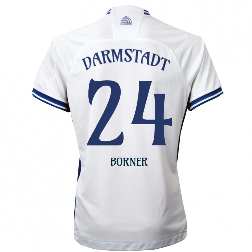 Danxen Dames Benedikt Börner #24 Wit Blauw Uitshirt Uittenue 2025/26 T-Shirt België