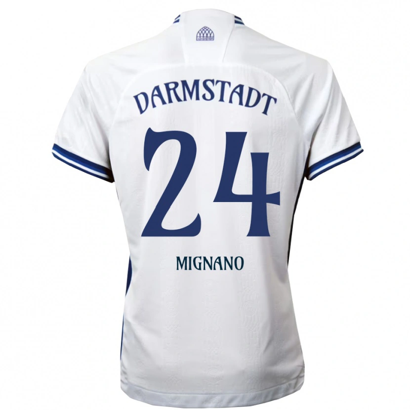 Danxen Dames Luigi Mignano #24 Wit Blauw Uitshirt Uittenue 2025/26 T-Shirt België