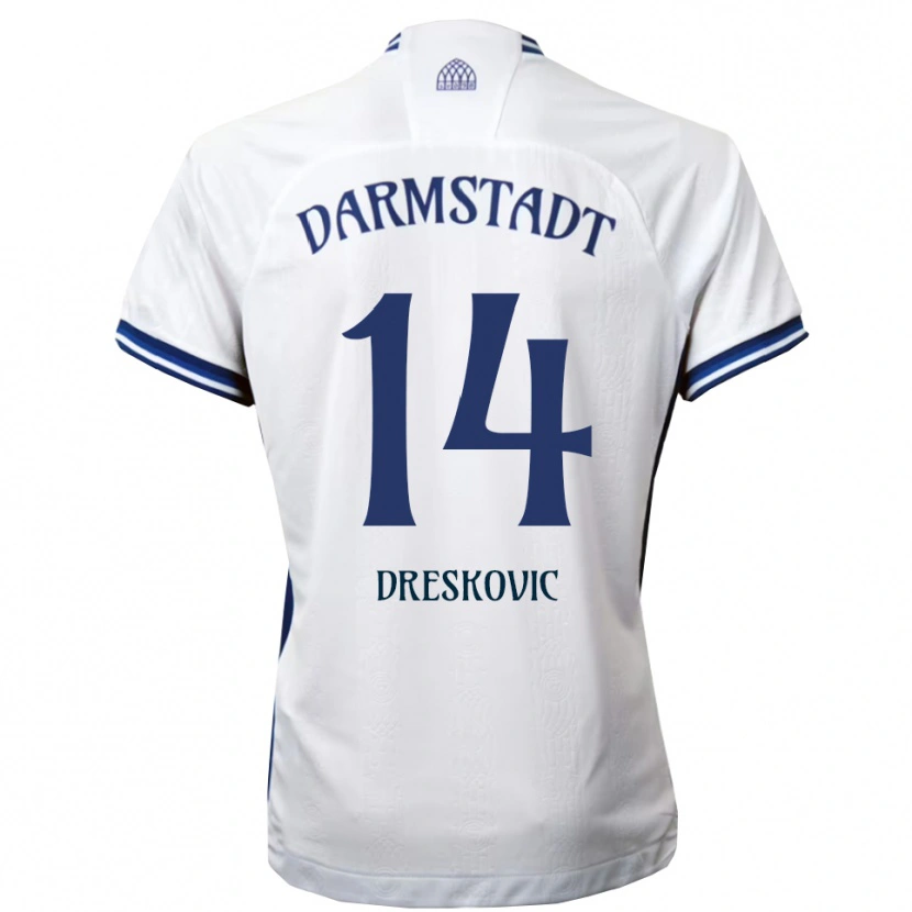 Danxen Dames Meldin Dreskovic #14 Wit Blauw Uitshirt Uittenue 2025/26 T-Shirt België