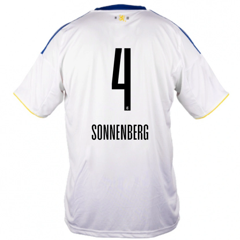 Danxen Dames Sven Sonnenberg #4 Wit Blauw Geel Uitshirt Uittenue 2025/26 T-Shirt België