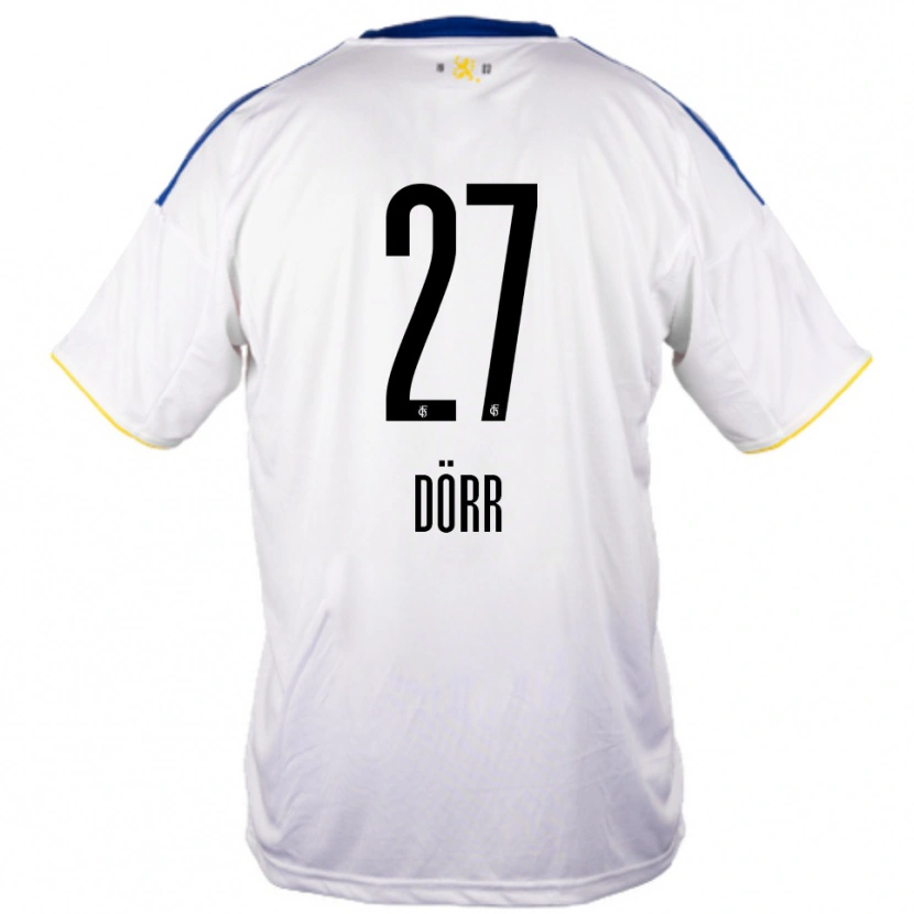 Danxen Dames Emma Dörr #27 Wit Blauw Geel Uitshirt Uittenue 2025/26 T-Shirt België