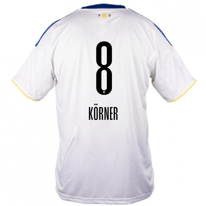 Danxen Dames Anna Körner #8 Wit Blauw Geel Uitshirt Uittenue 2025/26 T-Shirt België