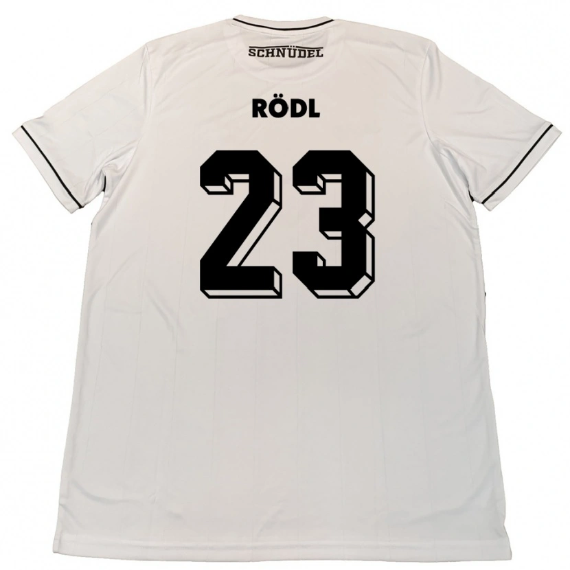 Danxen Dames Valentin Rödl #23 Wit Zwart Uitshirt Uittenue 2025/26 T-Shirt België